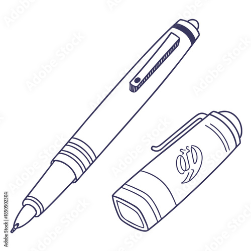 Elegant ballpoint pen and case