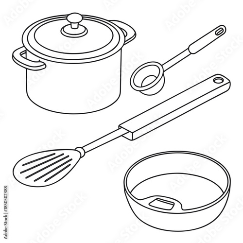 Kitchen cooking utensils set