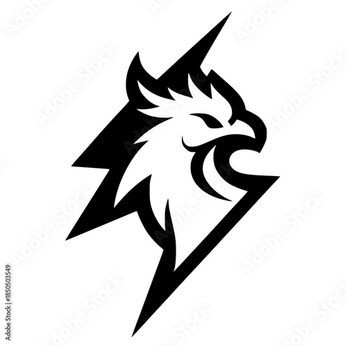 Sharp design silhouette of a rooster