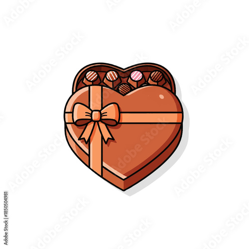 Sweet Heart Chocolate Box Doodle Illustration for Love and Romance