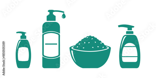 simple and modern shampoo icon vector design template
