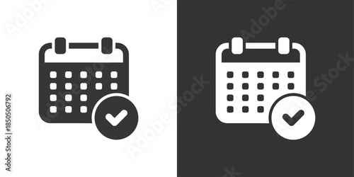 Confirmed Schedule icon. Solid glyph series icon