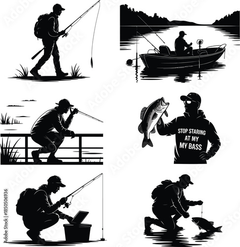 Cool fishing prints for apparel design posters or anything you want to catch attention