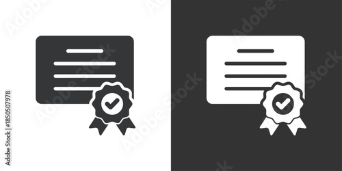 Official Certification icon. Solid glyph series icon