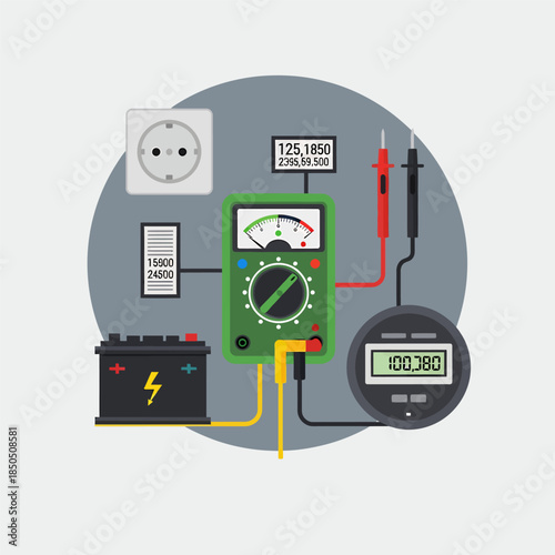 Vector illustration, Electrician tools