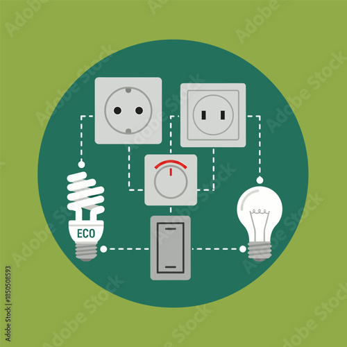 Vector illustration, Electrician tools