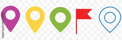 Location pin icon. Minimal map marker vector for navigation apps. Geotag pointer marking place and position symbol. Clean destination point sign pictogram concept.