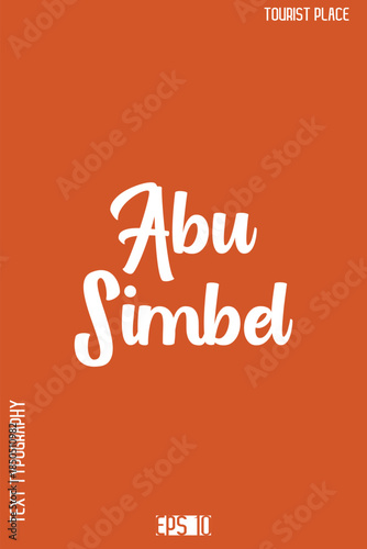 Stylish Typography Vector Design – Tourist Place Lettering Art -  Abu Simbel Egypt