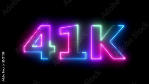 Forty one thousand neon glowing text effect