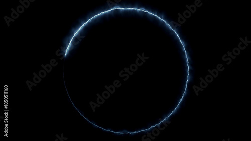 Energy circle glowing on black background