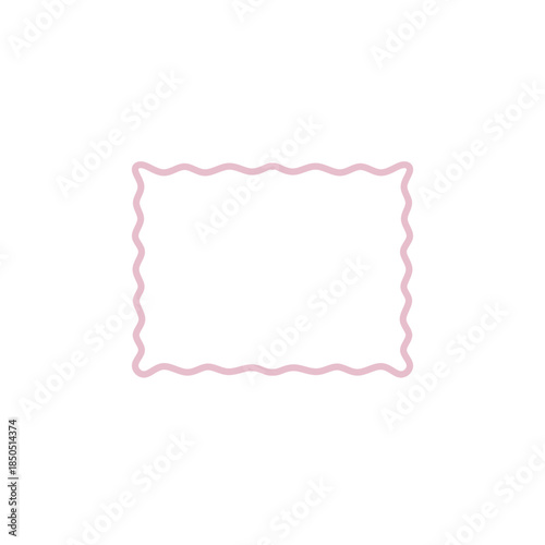 pink wavy rectangular stamp borders