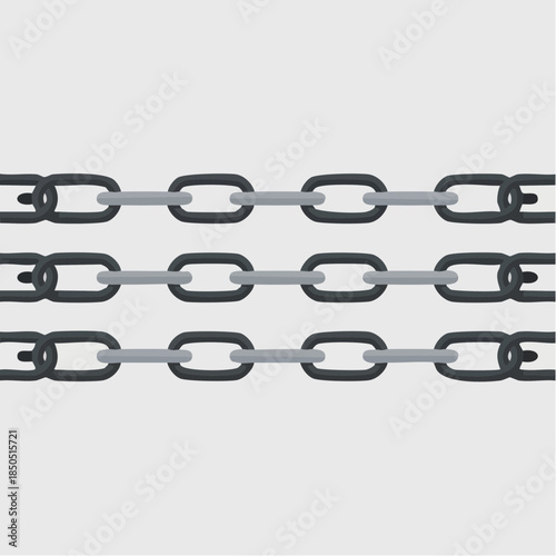 Flat design metal chains pattern on a light grey background