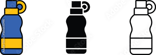 Drinking water bottle Icon Isolated, Flat design on transparent background.