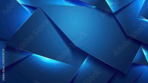 Abstract blue geometric shapes with a sleek, modern design.