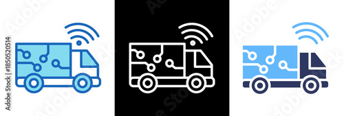 Autonomous Car triplestyle icon