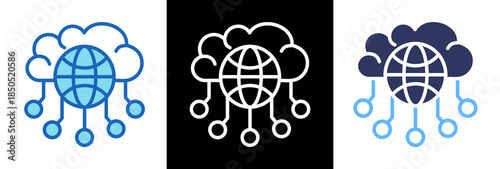 Cloud Computing triplestyle icon