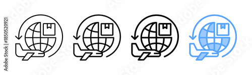 Export Import Icon Different Style Outline Collection Set 