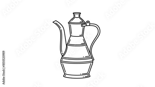 A simple line drawing of a coffee maker on a clean white background