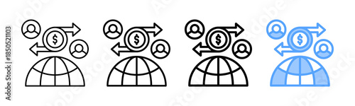 Trade Exchange Icon Different Style Outline Collection Set 