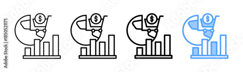 Global Market Icon Different Style Outline Collection Set 