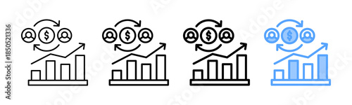 Market Exchange Icon Different Style Outline Collection Set 