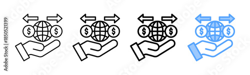 Trade Service Icon Different Style Outline Collection Set 
