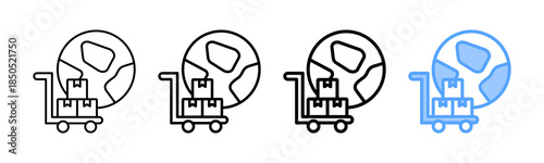 Global Supply Icon Different Style Outline Collection Set 