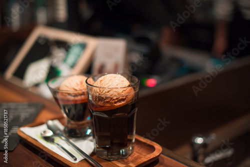 Slika na platnu Starbucks Summer Beverage With Ice Cream Dessert