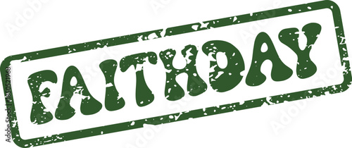 Faithday Celebration Mark with Green Distressed Rubber Stamp Vintage Texture