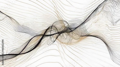 Abstract Black Lines on White Background Moving.