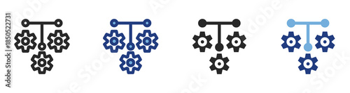 Autonomous Driving Icon Set With Multiple Styles Vector Illustration