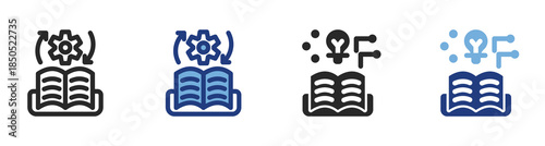 Artificial Intelligence PC Icon Set With Multiple Styles Vector Illustration
