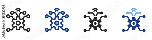 ICT Icon Set With Multiple Styles Vector Illustration