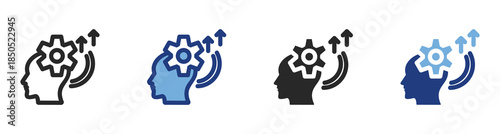 Skill Development Icon Set With Multiple Styles Vector Illustration