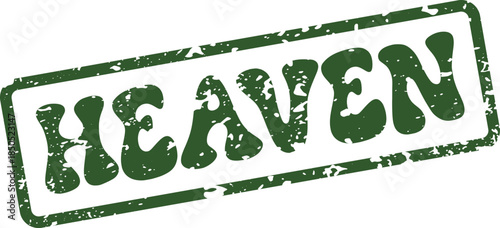 Grungy Heaven text stamp symbol for spiritual concepts or divine belief systems