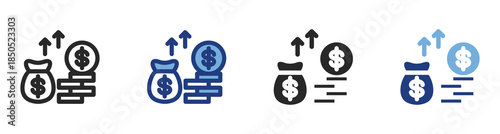 Finance Icon Set With Multiple Styles Vector Illustration