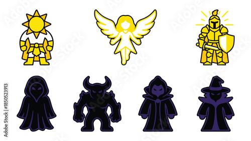 Colorful Set of Cute Neon Alien and Mythical Creature Paper Crafts for Kids and Decor