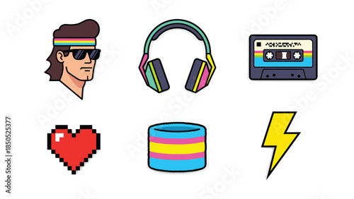 Vintage Cassette Tape and Headphones Set for Nostalgic Music Experience