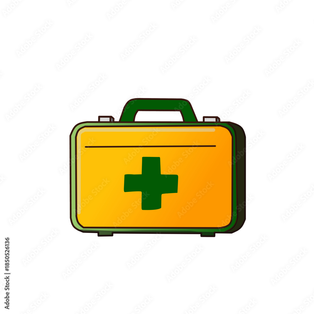 Fototapeta premium First Aid Kit in Flat Vector Style for Emergency Safety