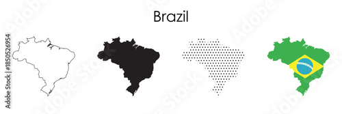 Brazil country map silhouette vector.