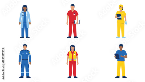 Diverse Male Professionals in Colorful Medical and Scientific Attire for Healthcare and Scientific Industries