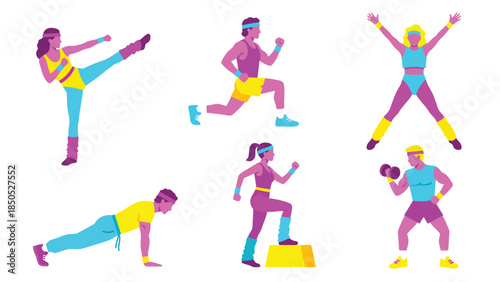 Dynamic Women Performing Yoga and Fitness Exercises for a Healthy Lifestyle