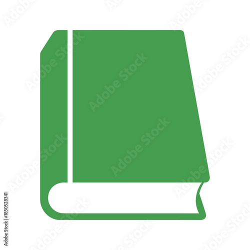 Green book icon on white background