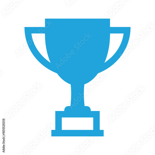 Winning trophy icon in blue color