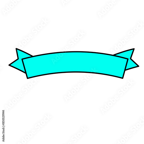 Cyan Ribbon Banner