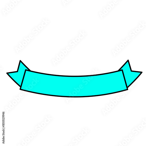 Cyan Ribbon Banner