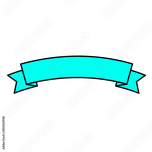 Cyan Ribbon Banner