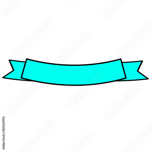 Cyan Ribbon Banner