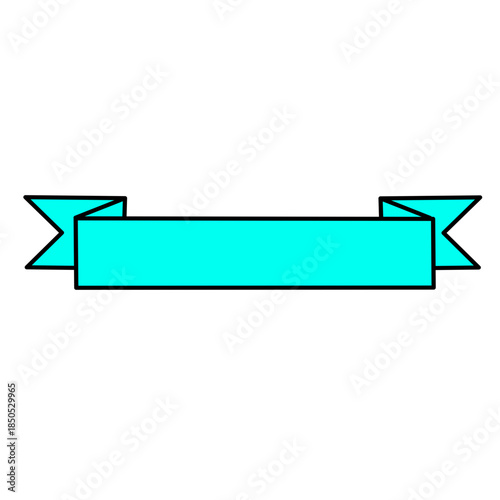 Cyan Ribbon Banner