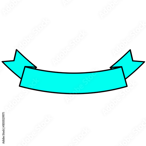 Cyan Ribbon Banner